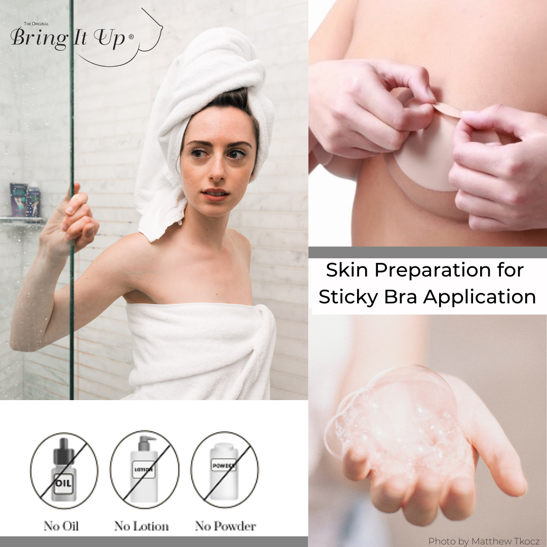 Skin Prep for Applying Sticky Bras for Maximum Lift and Hold – Bringitup