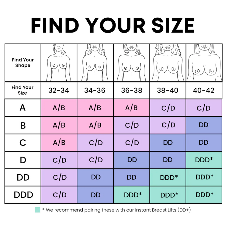 Chart to find your Bring It Up Size.