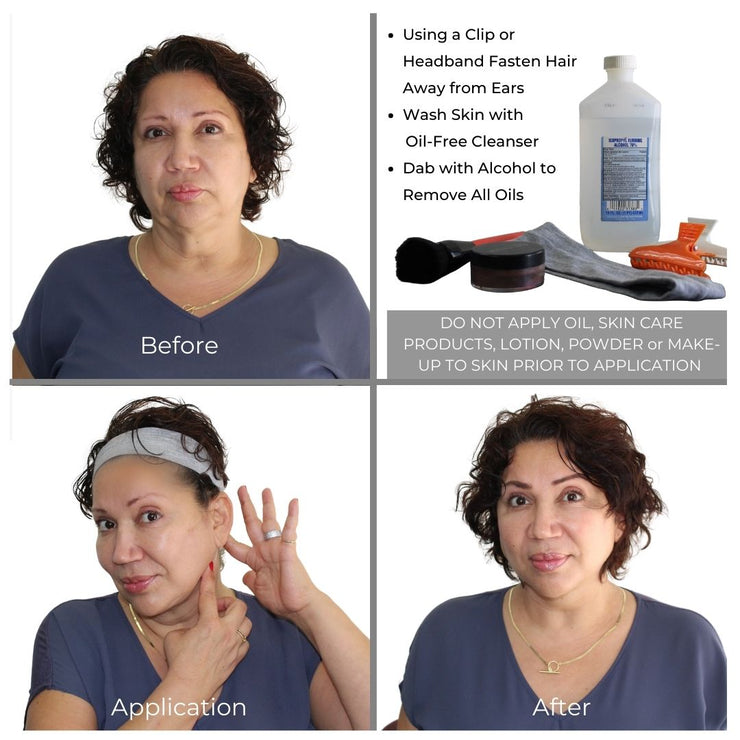 Woman showing how to use Instant Neck Lift